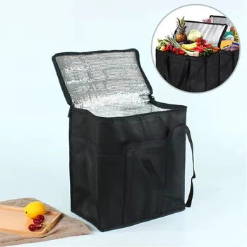 Портативная сумка для ланча, Складной Термоизоляционный Пакет со льдом для Пикника, Сумка для хранения продуктов, Переносчик напитков, Изолированные сумки-холодильники Изображение 2