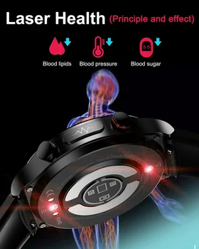 2023 Лазерное Лечение Три Высоких Смарт-Часы Мужские ЭКГ PPG Частота сердечных Сокращений Кровяное Давление Трекер Здоровья Смарт-Часы Для Huawei Xiaomi Изображение 2