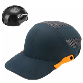 Защитный колпачок со светоотражающими полосками Легкая и дышащая каска для головы Шлем для рабочего места Шляпа для строительной площадки Черный Изображение 2