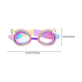 Защитные очки для плавания Детские очки для плавания в бассейне с защитой от запотевания по рецепту малыша Для девочек Подводный Единорог для детей Пляж УФ Изображение 2