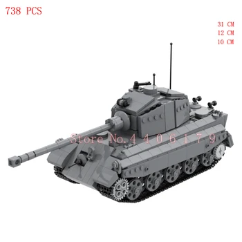 горячая Военная WW2 Армия Германии King Tiger II Тяжелый танк Sd.Kfz.182 Blitz военное оружие кирпичи модель Строительные блоки игрушки подарок