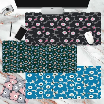 M-Marimekko-U-Unikko Коврик для мыши с цветами, коврик для девочек, Игровой коврик для мыши, Настольный коврик, Размер для большой Блокировки края, Игровая клавиатура