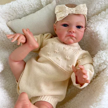 19 дюймов Уже раскрашенный Reborn August Awake Реалистичная кукла для новорожденных, 3D картина с видимыми венами, поставка Bebe Reborn
