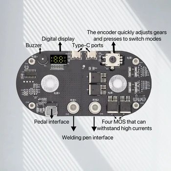 1 комплект конденсаторного дисплея для точечной сварки Farad 2,7 В 99 передач для аккумулятора 18650 с ножным переключателем Изображение 2