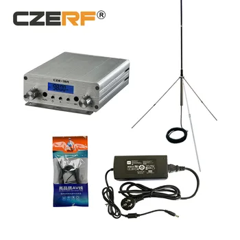 CZE-15A 15 Вт FM-передатчик стерео PLL вещательный FM-возбудитель 87 МГц-108 МГц + антенна GP 1/4 волны + источник питания
