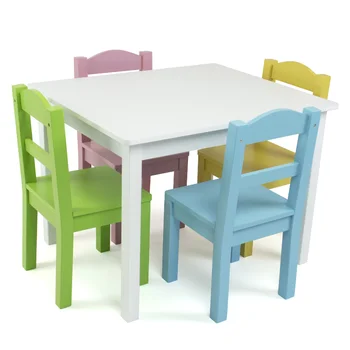 Наборы детской мебели Пастельные дети 5 шт. прямоугольный стол и стул