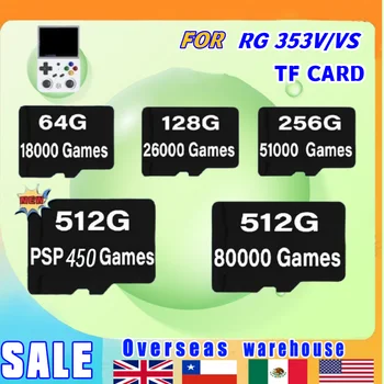 RG353V RG353VS TF Карта ANBERNIC 512G Предустановленные Игры для Сумки Ретро Портативная игра Встроенная 80000 Игр 256G 128G 64G 512G 450 PSP