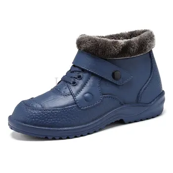 Новые Мужские зимние Непромокаемые ботинки, Теплые Зимние ботинки, Нескользящая мужская Непромокаемая обувь, Непромокаемые ботинки, Мужские водонепроницаемые ботинки, Резиновая Рабочая обувь