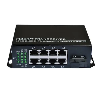 10/100 М 8 портов Ethernet SC гигабитный оптоволоконный порт POE медиаконвертер Ethernet коммутатор