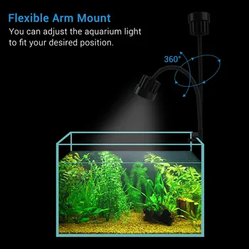 Светодиодный светильник для аквариума с клипсой-прожектор с сенсорным переключателем Аквариумный Отражатель Лампа для аквариума с трехцветными температурами Изображение 2