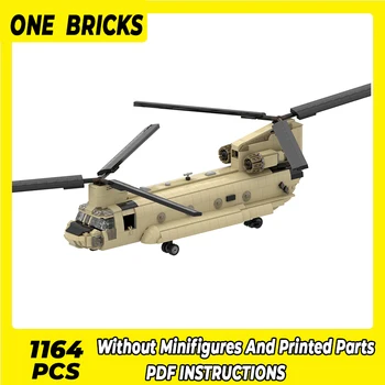Строительные блоки Moc, военная модель Вертолета CH-47 Chinook, Технические кирпичи, Сборка своими руками, знаменитые игрушки для детей, праздничные подарки