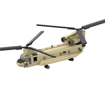 Строительные блоки Moc, военная модель Вертолета CH-47 Chinook, Технические кирпичи, Сборка своими руками, знаменитые игрушки для детей, праздничные подарки Изображение 2