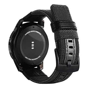 20 мм 22 мм Кожаный + нейлоновый Ремешок Для Samsung Galaxy Watch/Gear S3/S2 Быстросъемный Спортивный Ремешок для Huawei Amazfit Smart Watch Изображение 2