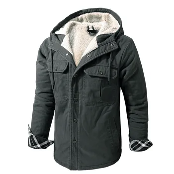 Мужская Зимняя куртка, Теплое Пальто С капюшоном, Американский Большой Размер, Мужская куртка-бомбер, Флисовые Теплые Пальто, Повседневная уличная одежда в стиле хип-хоп, Высокое Качество 224