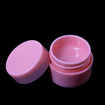 Розовая баночка для крема, Пустой пластиковый косметический контейнер, розовая баночка, небольшой образец косметики для разлива по бутылкам, футляр для пудры для ногтей F20171447
