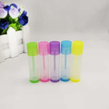 50 шт. Прозрачный пластиковый тюбик бальзама для губ, розовый синий желтый зеленый фиолетовый тюбик для губной помады, упаковочный контейнер