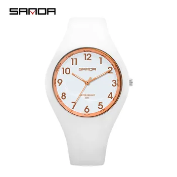 SANDA/ Новые модные трендовые женские часы, спортивные водонепроницаемые наручные часы для женщин, повседневные часы relogio feminino 6056 Изображение 2