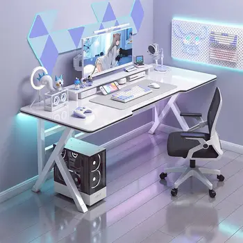 Белый компьютерный стол Настольный домашний прямой эфир Игровые столы Простой настольный верстак студенческий рабочий стол Письменный стол