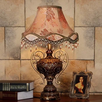 Настольная лампа в европейском стиле, Прикроватная лампа для спальни, Ретро Роскошный Интерьер гостиной, Украшение спальни Изображение 2