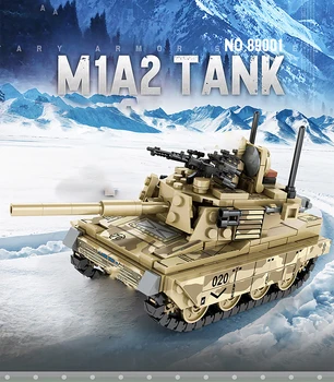 Наборы строительных блоков для танка M1A2 в стиле милитари, боевой танк 
