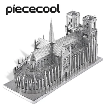 Piececool 3D металлические пазлы Собор Парижской Богоматери, конструкторы 