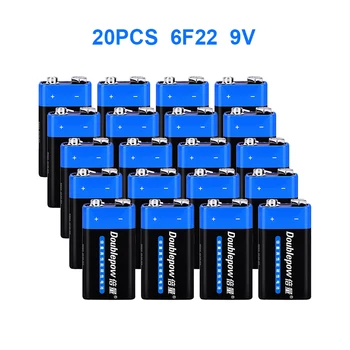 20ШТ Цинк-Углеродистая батарея 6F22 9V для Мультиметра KTV, Микрофона, Электронных устройств