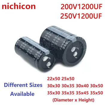 2 шт./лот Nichicon 1200 мкФ 200 В 1200 мкФ 250 В 200 В 1200 мкФ 250 В 1200 мкФ 22x50 25x50 30X30/35/40/50 35X30/35/45/50 Защелкивающийся конденсатор блока питания