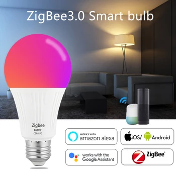 AC85-265V ZigBee Smart Blub Поддерживает Tuya App Gateway RGBCW С регулируемой яркостью, работает с Alexa Google Home Изображение 2