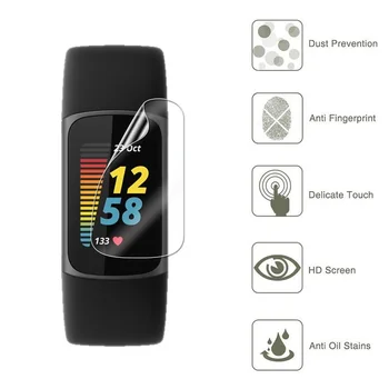 Защитная гидрогелевая пленка для Fitbit Charge 5 4 3 2 Защитная пленка для экрана Fitbit Charge 5 4 3 2 (не стеклянная) Защитная пленка фольга Изображение 2