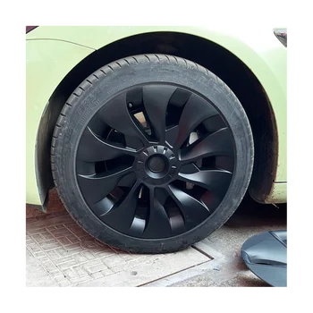 Крышка колеса модели 3 18 дюймов, крышка ступицы с полным покрытием, сменные аксессуары для Tesla Model 3 - Матовый черный (справа) Изображение 2