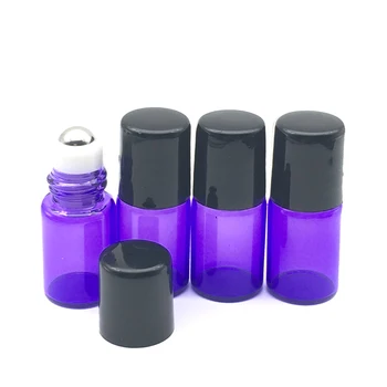 50 шт., 2 мл, Фиолетово-синий стеклянный флакон для образцов Духов, пустой, 2 куб. см, многоразовый контейнер для эфирного масла