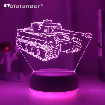 Новый игровой ночник в виде танка, светодиодный ночник с сенсорным датчиком, Меняющий цвет, для учебы, спальни, Деко для детей, мальчиков, Детские Подарочные лампы на День Рождения