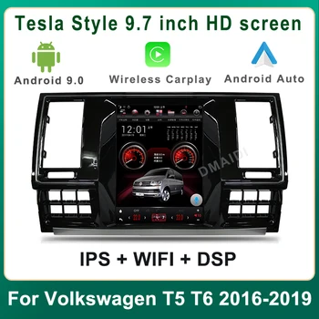 Автомобильный Магнитофон Android, Мультимедийный плеер для Volkswagen VW T5 T6 2016-2019 Tesla, вертикальный экран с Carplay Auto Tesla