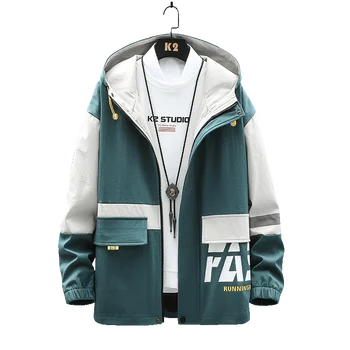 2021 Новая Модная Повседневная Весенне-осенняя мужская куртка с капюшоном в стиле хип-хоп, пальто, высокое качество, Размер M-4XL, прямая поставка