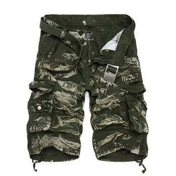 Тактические шорты-карго для мужчин, Летние повседневные хлопковые короткие брюки с несколькими карманами, Камуфляжные брюки-карго для военной подготовки