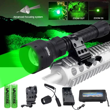 Тактический Белый/Красный/Зеленый Масштабируемый светодиодный фонарик IR 850nm Night Vision Torch + Крепление для прицела + Переключатель + Зарядное устройство