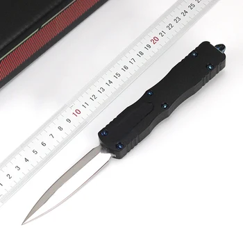 Тактический Инструмент Автоматический Открытый Карманный Нож с зеркальным освещением D2 Стальное лезвие ручка из алюминиевого сплава Черные Охотничьи Ножи