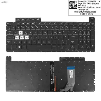 Британская клавиатура для ноутбука Asus G731GT G731GU черная с подсветкой без рамки