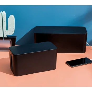 Коробка для управления кабелем Коробка для Органайзера шнура Питания Защитная крышка от перенапряжения Коробка для ТВ-шнура для домашнего Офиса Изображение 2
