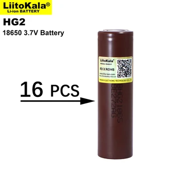 16ШТ Liitokala 18650 Аккумуляторная Батарея HG2 3000 мАч 3,6 В Литиевая Непрерывного Разряда 20A Специальная Электронная Батарея Питания