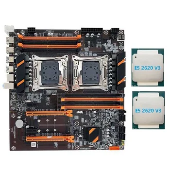 Материнская плата с двойным процессором X99 Поддерживает память DDR4 ECC Поддержка материнской платы 2011-V3 CPU с процессором 2XE5 2620 V3 Изображение 2