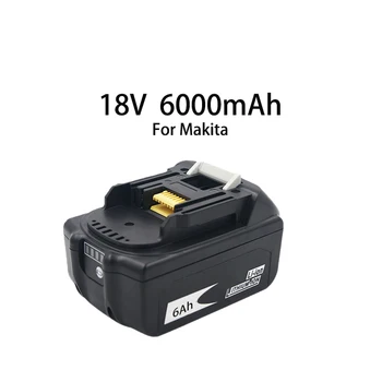 С Зарядным устройством BL1860 Аккумуляторная Батарея 18 V 6000 mAh Литий-ионная для Makita 18v Battery 6ah BL1840 BL1850 BL1830 BL1860B LXT400 Изображение 2