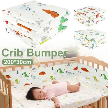 Вкладыш для кроватки, бампер из мягкого хлопка, защитный бампер для детской кроватки, Дышащая подушка вокруг кроватки, моющиеся безопасные для ребенка накладки на бампер для кроватки