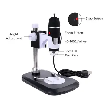 USB Цифровой микроскоп Ручной электронный микроскоп с 1600-кратным увеличением