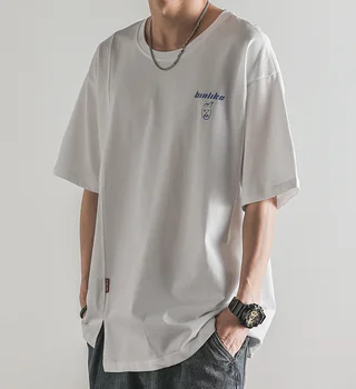 Мужская летняя мужская футболка с короткими рукавами M4894, хлопковая футболка с принтом Изображение 2