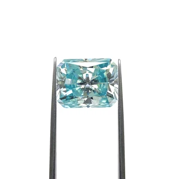 Пирмианский голубой муассанит Лучистой огранки 8x10 мм, россыпной камень Для изготовления ювелирных изделий Изображение 2