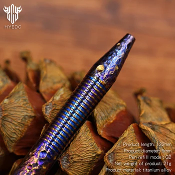 Тактическая ручка из титанового сплава EDC, металлическая ручка для подписи с ручной резьбой Star Sky ограниченной серии Изображение 2