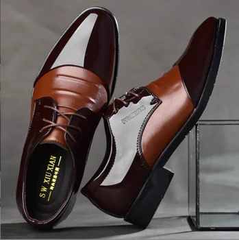 Обувь Мужская, Новинка 2023 года, Деловые модельные туфли-Оксфорды, Амортизирующая Обувь, Износостойкая Повседневная обувь Большого Размера, Chaussure Homme Изображение 2