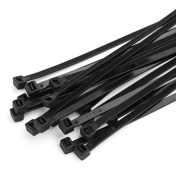 100 шт./упак. самоблокирующиеся пластиковые нейлоновые спиральные стяжки, черное кольцо для крепления кабельной стяжки, промышленная кабельная стяжка, набор настольных стяжек Изображение 2