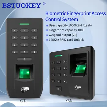 Сканер отпечатков пальцев RFID 125 кГц Считыватель карт Клавиатура контроля доступа с релейной системой безопасности Дверная система Датчик пальцев Wiegand 10000user